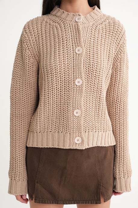 Strukturierter Rippstrick-Cardigan mit Knöpfen - Image 6