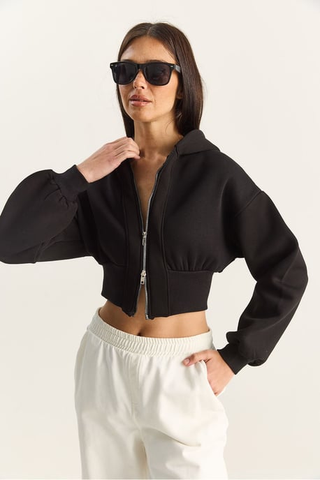 Kapuzensweatshirt im Slim Fit mit Rippstrick-Muster - Image 3