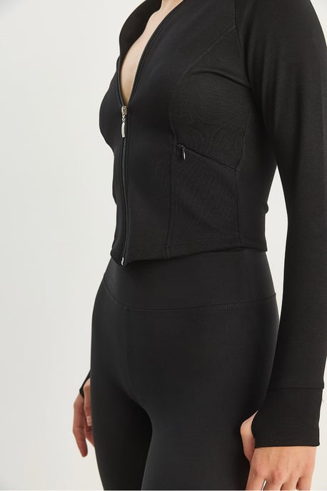 Slim-Fit Strick-Active-Top mit Reißverschluss - Image 5