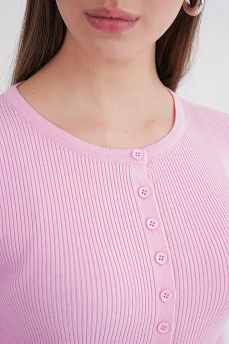 Knopf-gefütterte Slim Fit Rippstrick-Cardigan - Image 6