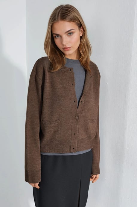 Cardigan mit verdeckten Knöpfen und Taschen - Image 5
