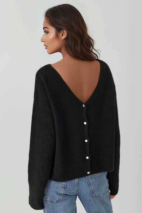 Ultrasofter V-Ausschnitt cardigan mit Knöpfen in Doppelverwendung - Image 2
