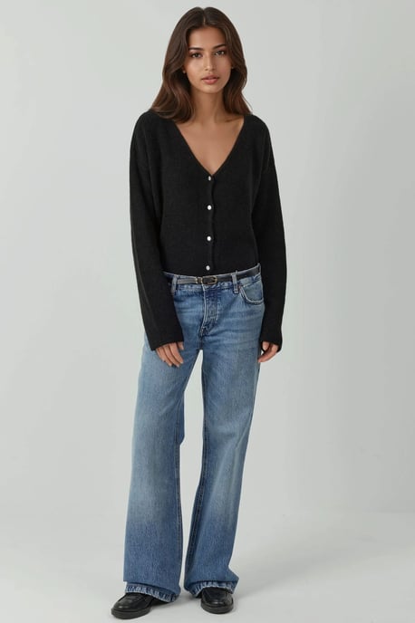 Ultrasofter V-Ausschnitt cardigan mit Knöpfen in Doppelverwendung - Image 4
