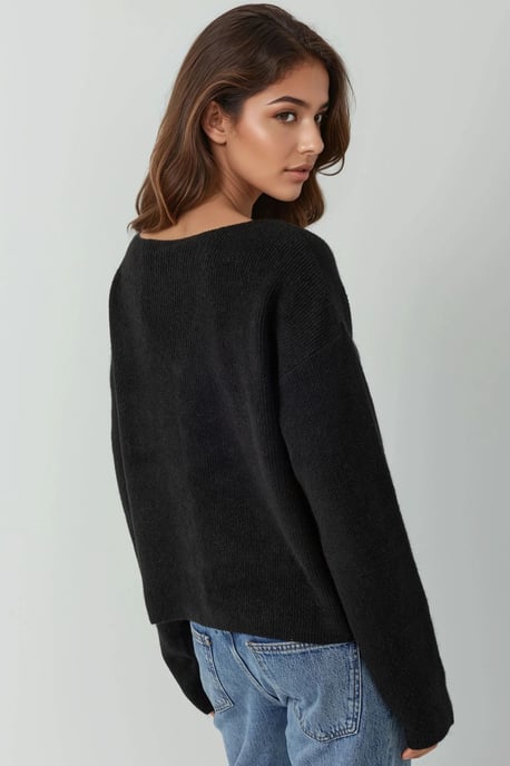 Ultrasofter V-Ausschnitt cardigan mit Knöpfen in Doppelverwendung - Image 6
