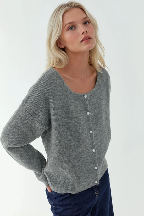 Ultraweicher Rundhalsausschnitt-Cardigan mit Knöpfen und doppelt nutzbar - Image 4
