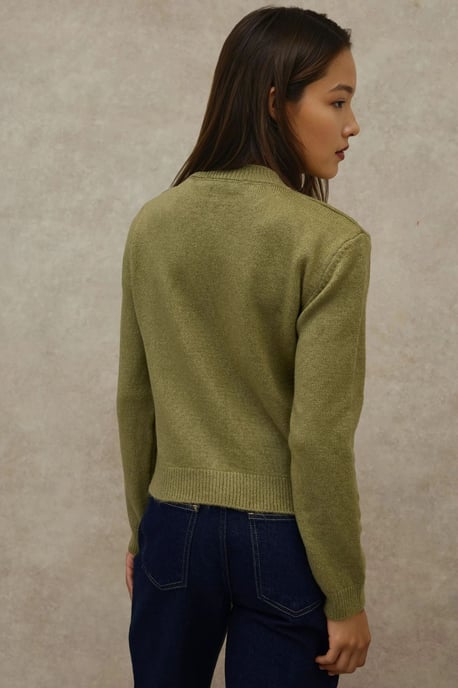 Rundhals Strickwaren Weicher Touch Cardigan - Image 5