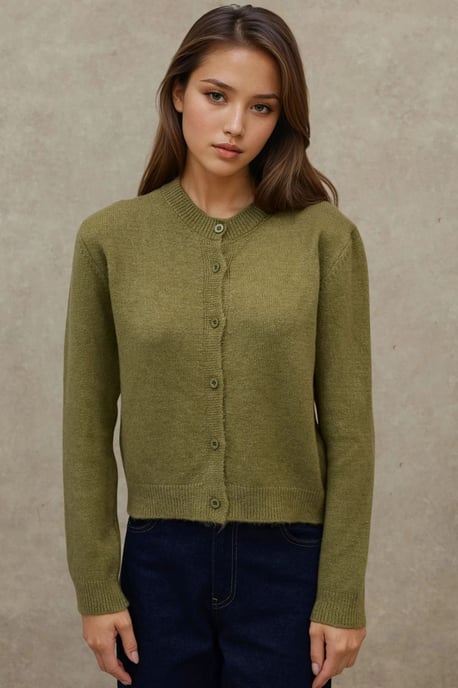 Rundhals Strickwaren Weicher Touch Cardigan - Image 6