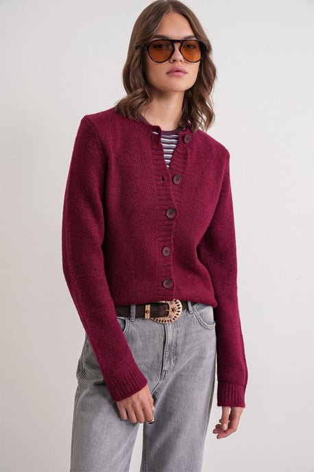 Rippstrick-Button-Cardigan - Image 3