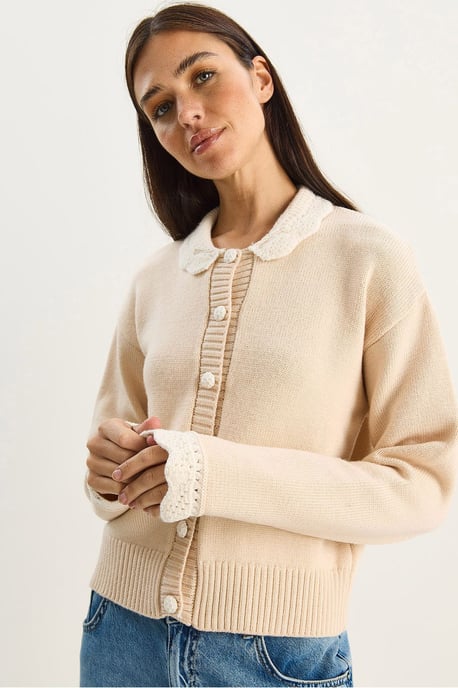 Dicker Rippstrick-Cardigan mit Knopfverschluss - Image 1