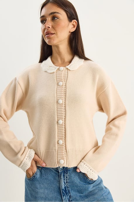 Dicker Rippstrick-Cardigan mit Knopfverschluss - Image 5