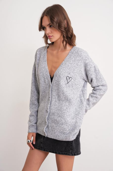 Übergroßer Strick-Cardigan mit Herzdetail - Image 4