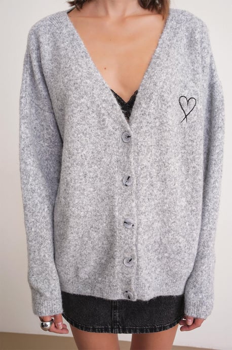 Übergroßer Strick-Cardigan mit Herzdetail - Image 6