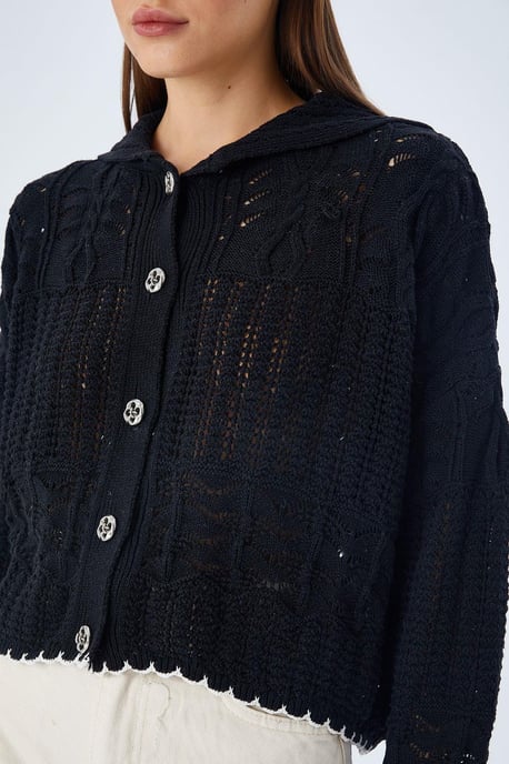 Strukturierter Strickjacke mit Knopfverschluss - Image 3