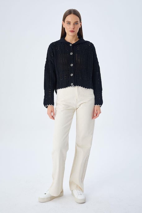 Strukturierter Strickjacke mit Knopfverschluss - Image 5