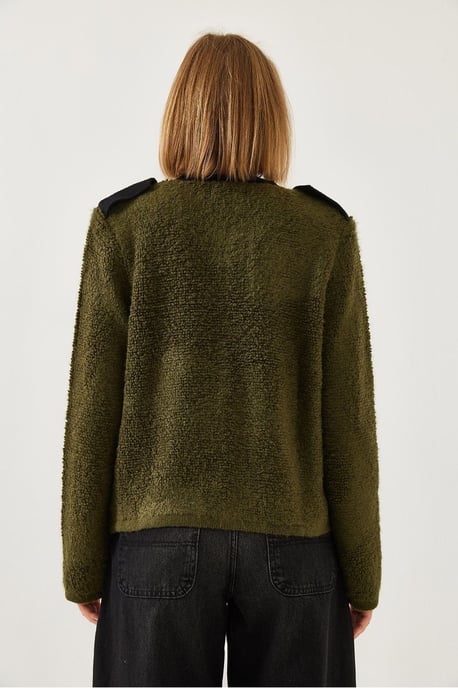 Rippstrick-Cardigan mit Knopfschluss und Taschen - Image 2