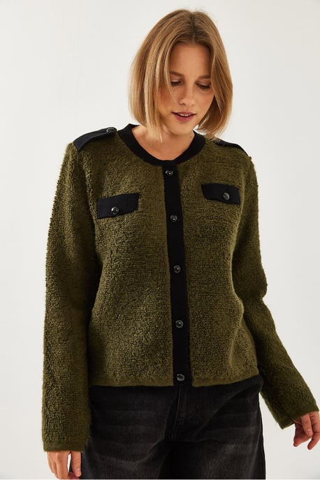 Rippstrick-Cardigan mit Knopfschluss und Taschen - Image 3