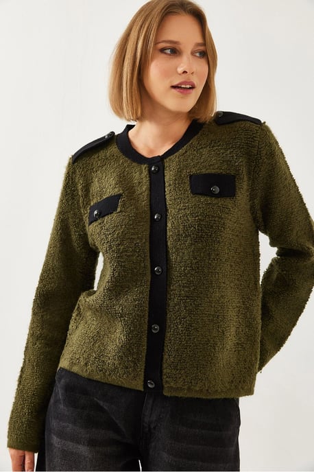 Rippstrick-Cardigan mit Knopfschluss und Taschen - Image 4