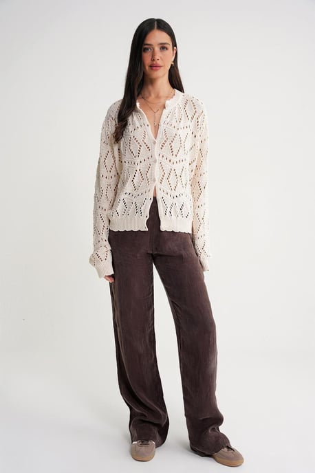 Strickjacke mit Struktur und Knopfverschluss - Image 2