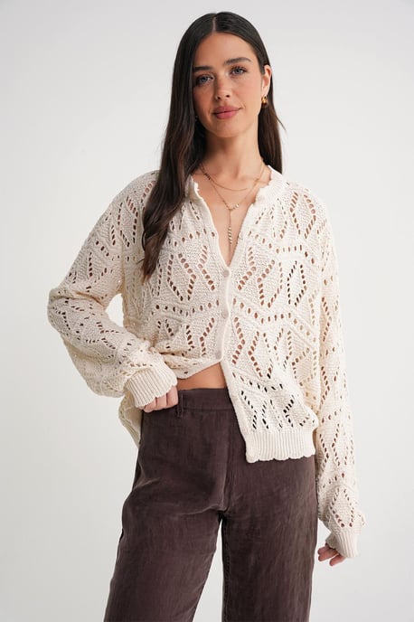Strickjacke mit Struktur und Knopfverschluss - Image 4