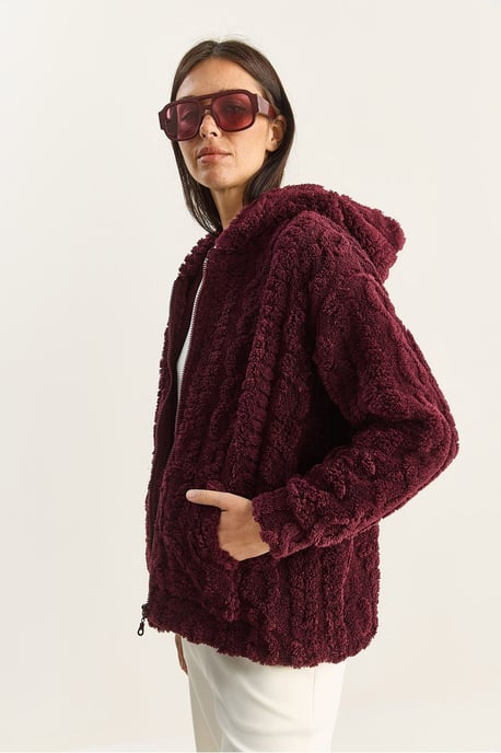 Häkelstrick-Cardigan mit Kapuze und Reißverschluss - Image 4
