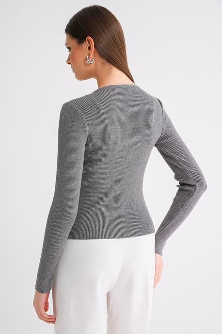 Knopfverschluss Slim Fit Rippstrick-Cardigan - Image 6