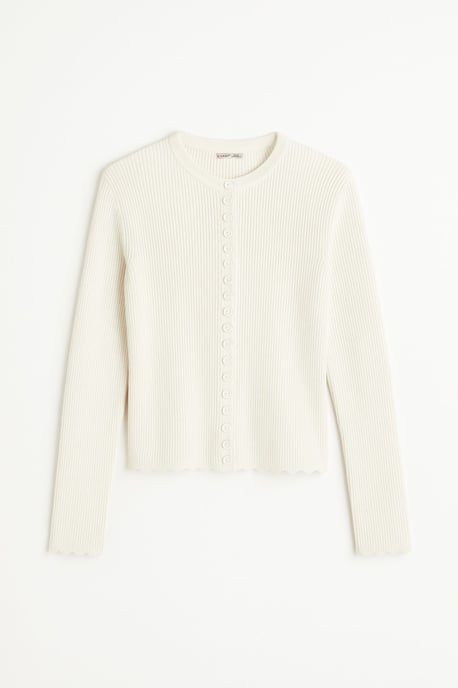 Rippstrick-Knopf-Cardigan - Image 6
