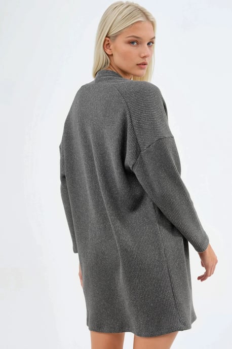 Langgestreifter Strick-Cardigan mit offenem Kragen - Image 3