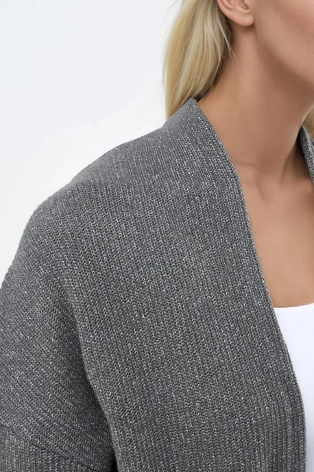 Langgestreifter Strick-Cardigan mit offenem Kragen - Image 4