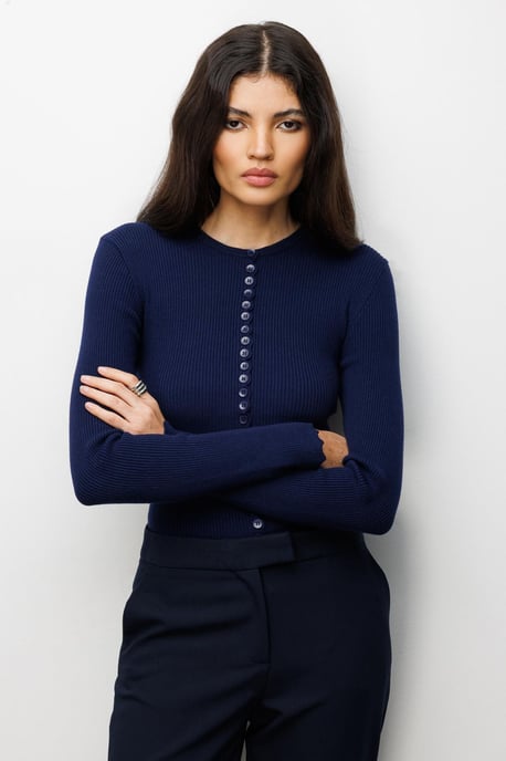 Rippstrick Knopf-Cardigan - Image 1