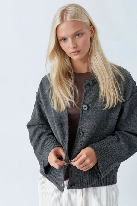 Lässiger Knopfstrick-Cardigan - Image 3
