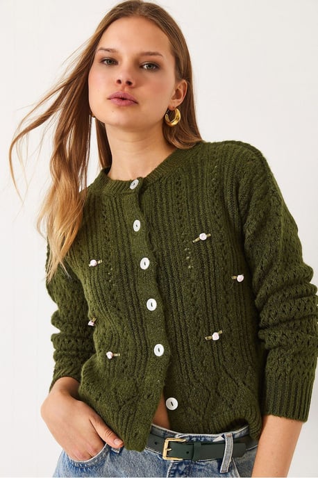 Strukturierter Strickjacke mit Knopfverschluss - Image 2