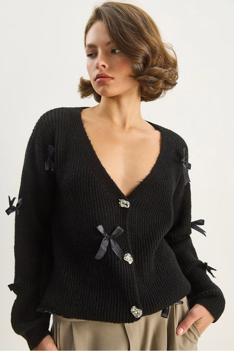 Oversized-Kardigan mit Schleifendetail - Image 5
