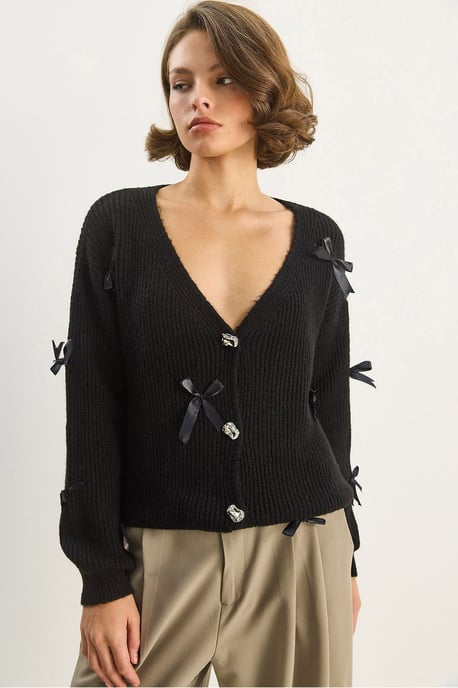 Oversized-Kardigan mit Schleifendetail - Image 6