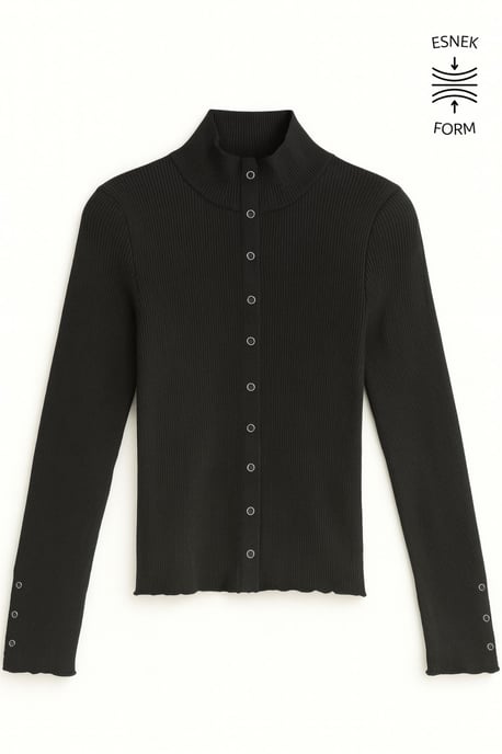 Slim Fit Halb-Rollkragen-Cardigan mit Knopfverschluss - Image 5