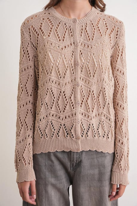 Strickjacke mit Struktur und Knopfverschluss - Image 4