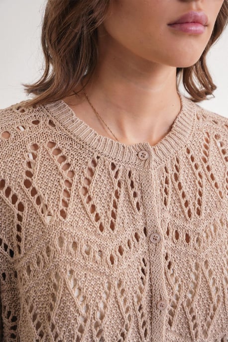 Strickjacke mit Struktur und Knopfverschluss - Image 5