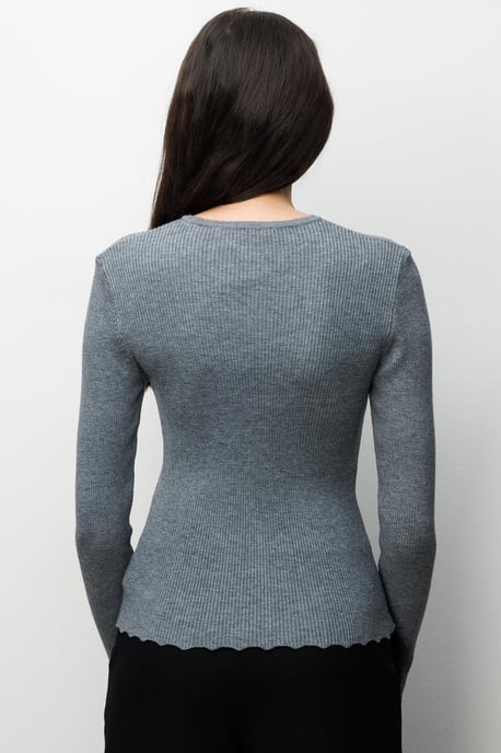 Rippstrick-Cardigan mit Knöpfen - Image 5