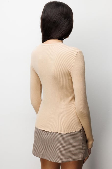 Rippstrick-Knöpfen Cardigan - Image 3