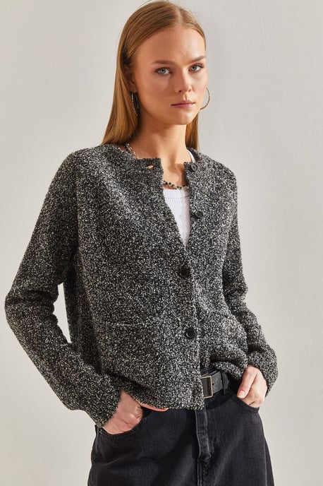 Strukturierter Strick-Cardigan mit Knopfverschluss - Image 1