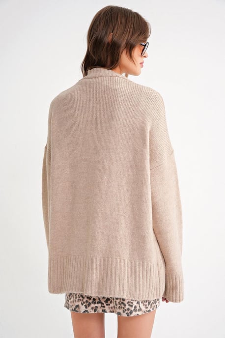Geknöpfter V-Ausschnitt Rippstrick-Cardigan - Image 6