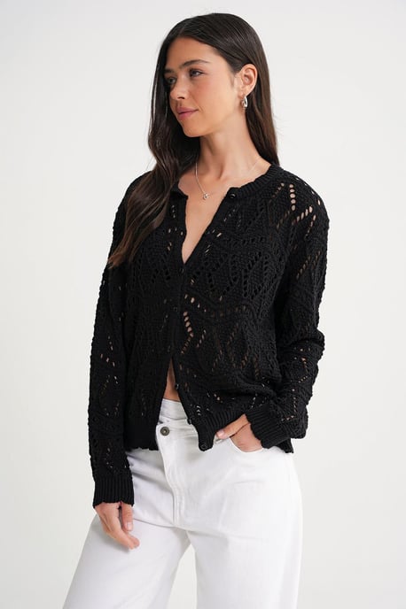 Strickjacke mit Struktur und Knopfverschluss - Image 2