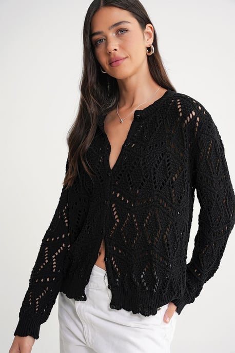 Strickjacke mit Struktur und Knopfverschluss - Image 4