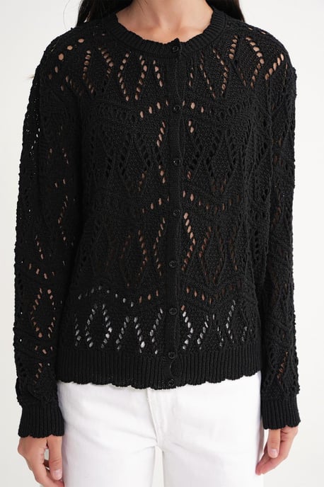 Strickjacke mit Struktur und Knopfverschluss - Image 5