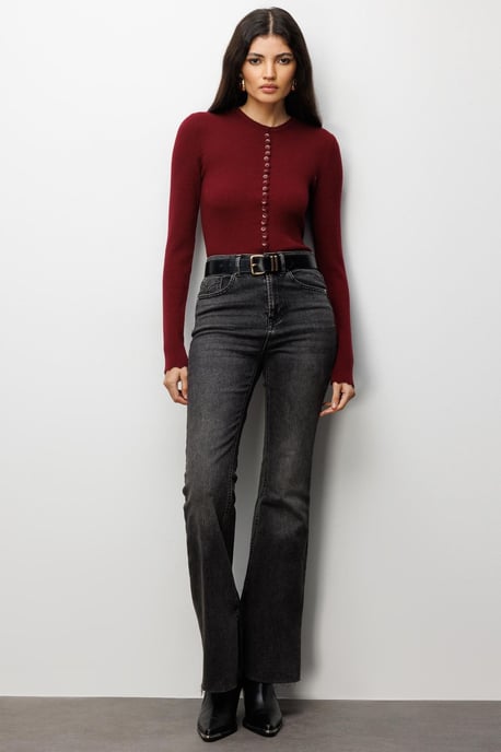 Rippstrick-Knopf-Cardigan - Image 2
