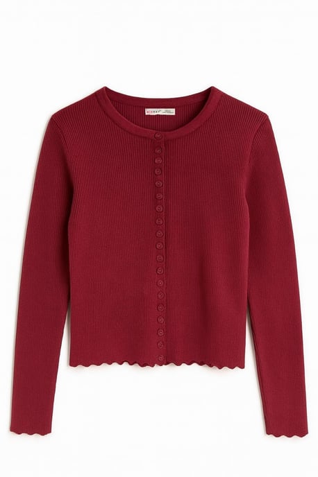 Rippstrick-Knopf-Cardigan - Image 4