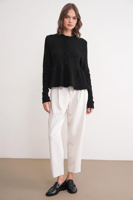 Rippstrick-Cardigan mit Rundhalsausschnitt - Image 2