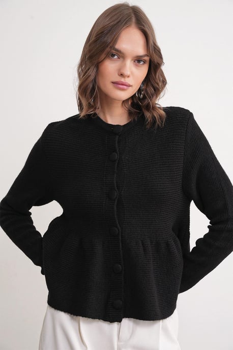 Rippstrick-Cardigan mit Rundhalsausschnitt - Image 3