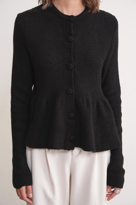 Rippstrick-Cardigan mit Rundhalsausschnitt - Image 4