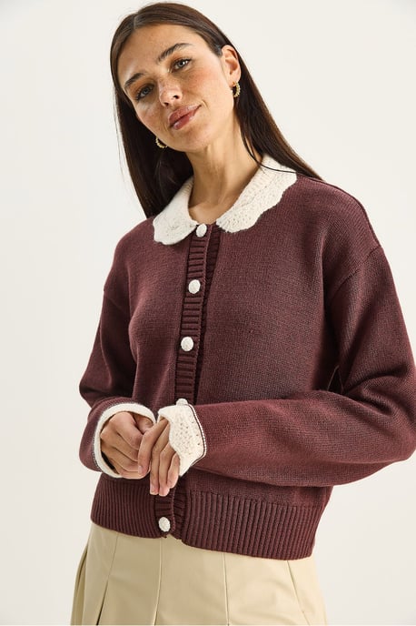 Dicker gerippter Strickcardigan mit Knopfverschluss - Image 3