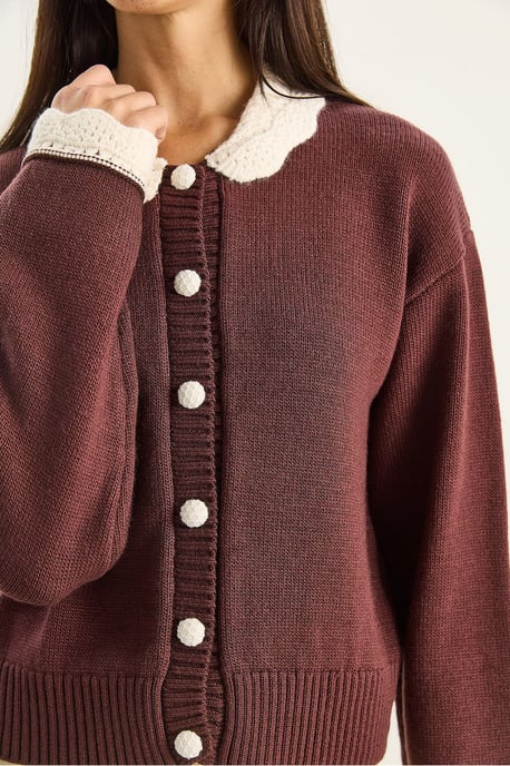 Dicker gerippter Strickcardigan mit Knopfverschluss - Image 6